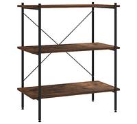 vidaXL Scaffale con 3 Mensole Nero e Naturale 80x40x92 cm