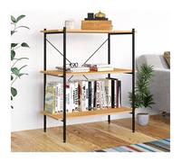 VIDAXL - Scaffale con 3 Mensole Nero e Rovere 80x40x92 cm