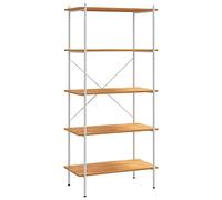 vidaXL Scaffale con 5 Mensole Bianco e Rovere 80x40x163 cm