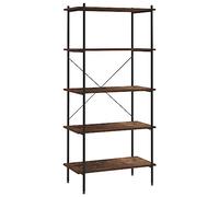 vidaXL Scaffale con 5 Mensole Nero e Naturale 80x40x163 cm