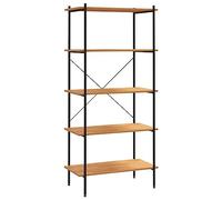 vidaXL Scaffale con 5 Mensole Nero e Rovere 80x40x163 cm