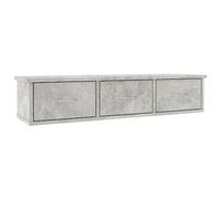 vidaXL Scaffale con Cassetti a Parete Robusto Salvaspazio Moderno Elegante Mobile Pensile Armadietto Grigio Cemento 88x26x18,5 cm in Truciolato