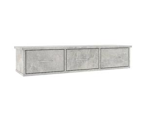 vidaXL Scaffale con Cassetti a Parete Robusto Salvaspazio Moderno Elegante Mobile Pensile Armadietto Grigio Cemento 88x26x18,5 cm in Truciolato