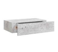 vidaXL Scaffale con Cassetti da Parete Grigio Cemento 40x23,5x10cm MDF