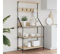 vidaXL Scaffale Cucina Ganci 4 Ripiani Rovere Sonoma Legno Multistrato