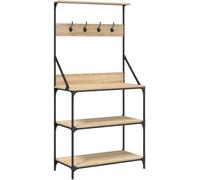 vidaXL Scaffale Cucina Ganci 4 Ripiani Rovere Sonoma Legno Multistrato