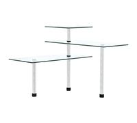 vidaXL Scaffale da Cucina Angolare 3 Livelli Credenza Scansia Ripiano Mensole Vetrinetta Scaffalatura Cambusa Armadietto Mobiletto Vetro Temperato