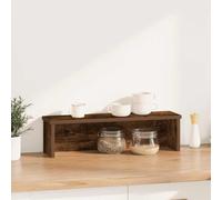 vidaXL Scaffale da Cucina Impilabile Rovere Fumo 60x15x16 cm, scaffale da Cucina, organizzatore di gabinetto, scaffale da bancone da Cucina