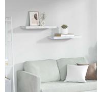 vidaXL Scaffale da Parete 2 PCS Marmo Bianco 60 x 23,5 x 4 cm, Mensola a Parete Elegante e Rettangolare per Soggiorno, Design Moderno per organizzare la casa, Decorazione Interna duratura, Soluzione