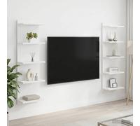 vidaXL Scaffale da parete 2 pz Bianco 30 x 15 x 100 cm