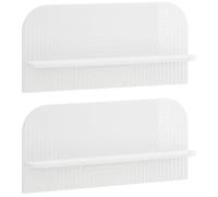 vidaXL Scaffale da parete 2 pz Bianco Lucido 80.5 x 13.5 x 37.5 cm