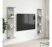 vidaXL Wandplank 2 st Betongrijs 25 x 15 x 100 cm Bewerkt hout