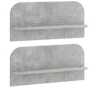 vidaXL Scaffale da parete 2 pz Grigio Cemento 80,5 x 13,5 x 37,5 cm