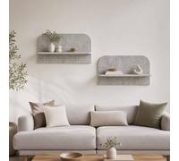 vidaXL Scaffale da parete 2 pz Grigio Cemento 80,5 x 13,5 x 37,5 cm