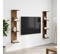 vidaXL Scaffale da parete 2 pz Legno antico 22 x 15 x 100 cm