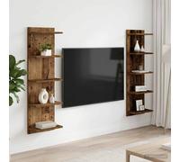vidaXL Scaffale da parete 2 pz Legno antico 30 x 15 x 100 cm