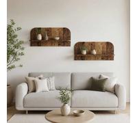 vidaXL Scaffale da parete 2 pz Legno antico 80.5 x 13.5 x 37.5 cm