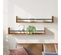 vidaXL Mensole da parete 2 pezzi legno antico 80x16x14 cm legno ricostituito