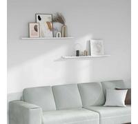 vidaXL Scaffale da Parete 2 PCS Marmo Bianco 100 x 9 x 3 cm per Soggiorno, Design Rettangolare