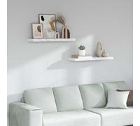 vidaXL Scaffale da Parete 2 PCS Marmo Bianco 80 x 23,5 x 4 cm, Mensola Rettangolare per Soggiorno, Mobile Moderno, Soluzione Resistente, Decorazione Indoor, salvaspazio