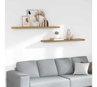 vidaXL Scaffale da parete 2 pz Marrone 120 x 23,5 x 3,8 cm