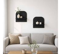 vidaXL Scaffale da parete 2 pz Nero 41 x 13,5 x 37,5 cm