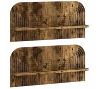 vidaXL Scaffale da parete 2 pz Rovere Fumo 80.5 x 13.5 x 37.5 cm