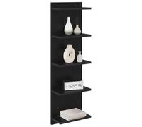 vidaXL Scaffale da parete 2 pcs Rovere Nero 30 x 15 x 100 cm, Scaffali da muro eleganti in legno ingegnerizzato, per un living moderno e organizzato, design minimalista
