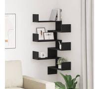 vidaXL Scaffale da Parete 2 PCS Rovere Nero 40 x 40 x 49,5 cm, Decorazione per Il Soggiorno, mensole Moderne, mobili salvaspazio, organizzazione Funzionale, soluzioni Verticali