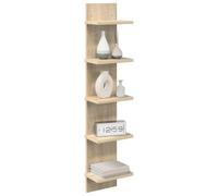 vidaXL Scaffale da parete 2 pcs Rovere Sonoma 22 x 15 x 100 cm, Scaffali da muro eleganti in legno ingegnerizzato, per un living moderno e organizzato, design minimalista