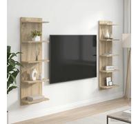vidaXL Wandplank 2 st Sonoma Eiken 30 x 15 x 100 cm Bewerkt hout
