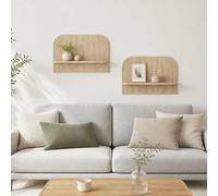 vidaXL Scaffale da parete 2 pz Rovere Sonoma 60 x 13,5 x 37,5 cm
