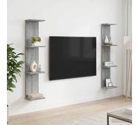 vidaXL Scaffale da parete 2 pz Sonoma grigio 22 x 15 x 100 cm