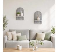 vidaXL Scaffale da parete 2 pz Sonoma grigio 23 x 13,5 x 37,5 cm