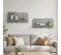 vidaXL Scaffale da parete 2 pz Sonoma grigio 80,5 x 13,5 x 37,5 cm