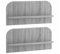 vidaXL Scaffale da parete 2 pz Sonoma grigio 80,5 x 13,5 x 37,5 cm