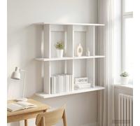 vidaXL Mensola da parete montata a parete, bianca, 100 x 20 x 75 cm, mensola rettangolare moderna per soggiorno, grande conservazione, salvaspazio, facile da pulire, organizza la tua casa