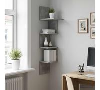 vidaXL Wandplank Muurmontage Betongrijs 32 x 21 x 107 cm Bewerkt hout
