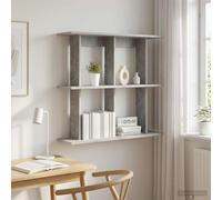 vidaXL Mensola da parete montata a parete, grigio, 80 x 20 x 75 cm, mensola rettangolare moderna per soggiorno, grande conservazione, salvaspazio, facile da pulire, organizza la tua casa