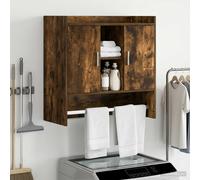 vidaXL Mensola da parete montata a parete, rovere fumé, scaffale moderno, design rettangolare, grande spazio, facile da pulire, organizer decorativo per la tua casa