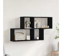 vidaXL Scaffale da parete con lo scaffale Rovere Nero 76 x 15 x 53 cm, Mensola da parete rettangolare moderna, spazio abbondante, ripiani galleggianti resistenti, perfetta per organizzare il soggiorno