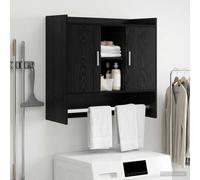 vidaXL Scaffale da parete A parete Rovere Nero 80 x 36 x 80 cm