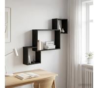 vidaXL Mensola da parete montata a parete, nera, 91,5 x 15 x 76 cm, mensola rettangolare per soggiorno moderno, capiente, design salvaspazio, facile da pulire