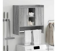 vidaXL Scaffale da parete A parete Sonoma grigio 80 x 36 x 80 cm