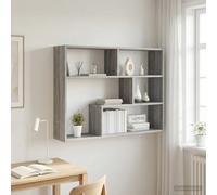 vidaXL Mensola da parete montata a parete, grigio, 95 x 20 x 69,5 cm, per soggiorno, moderna, rettangolare, salvaspazio, grande capacità, facile da pulire, decorativa, compatta