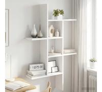 vidaXL Wandplank Wit 61 x 15 x 102 cm Bewerkt hout