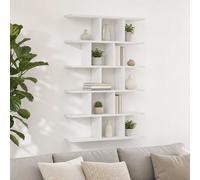 vidaXL Scaffale da parete Bianco 70 x 17 x 101 cm Legno multistrato