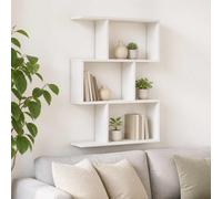 vidaXL Scaffale da parete Bianco 72 x 17 x 105 cm Legno multistrato