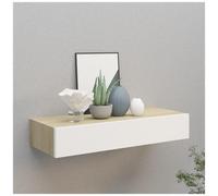 VIDAXL - Scaffale Da Parete Con Cassetto Bianco Rovere 60x23,5x10 Cm Mdf