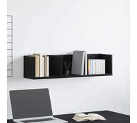 vidaXL Mobile A Muro in Rovere Nero per CD | Storage per Cds Libri 3 Mensole con Legno Ingegnerizzato Moderno Mobili per Casa Salvaspazio Soggiorno Compatta Organizzazione Libreria